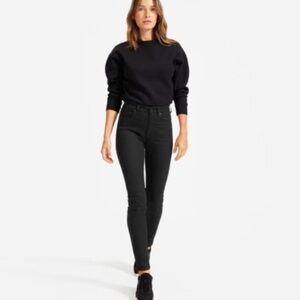EVERLANE High-Rise Stretch Skinny Ankle Jeans Black, Size 28, Quiet Luxury